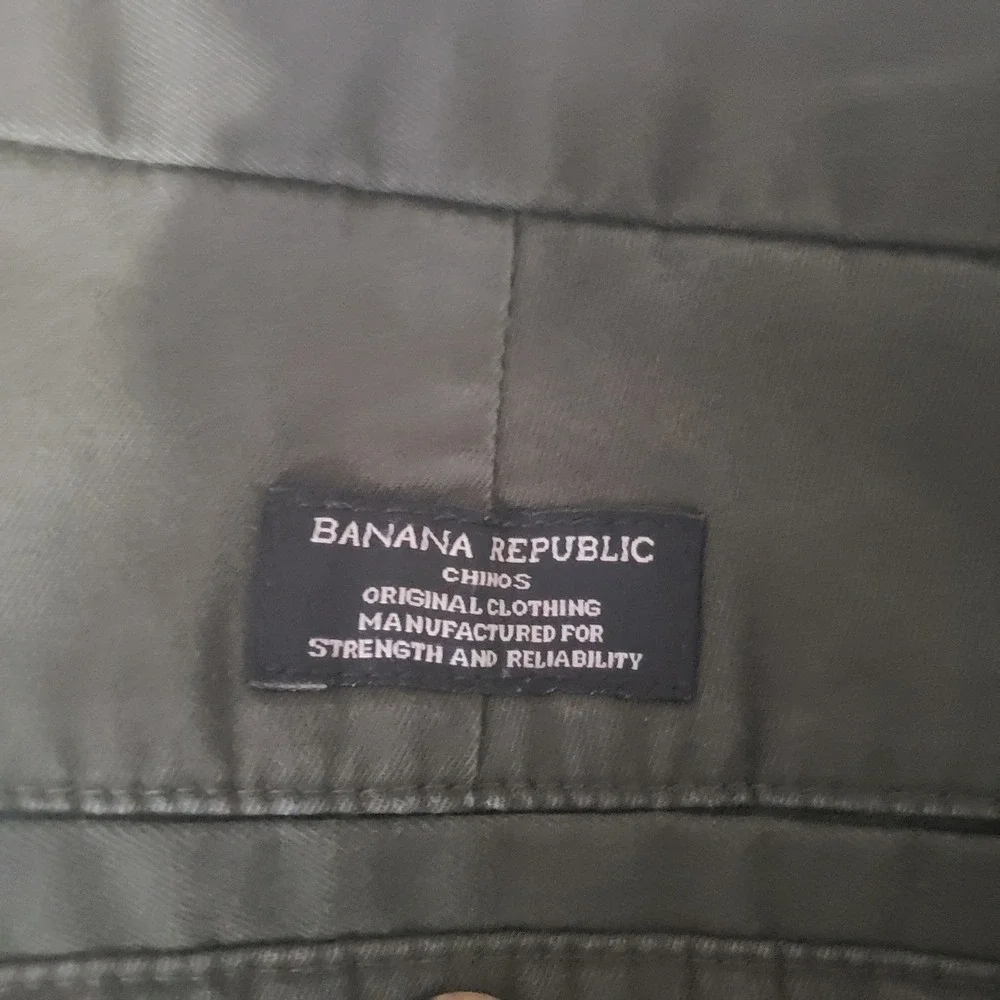 Banana Republic Fulton Skinny Chino Pants Mens 32x32 Olive Green Stretch Cotton
